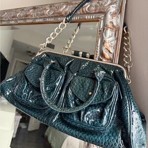 Charlie Lapson green leather bag